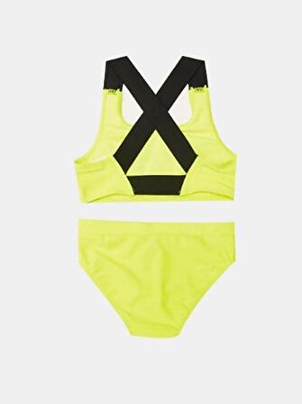 Yazı baskılı kız çocuk bikini takım DB200773BT