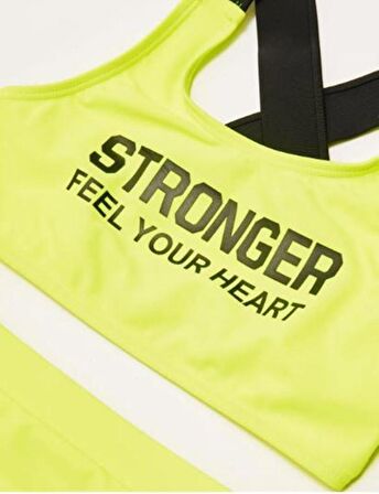 Yazı baskılı kız çocuk bikini takım DB200773BT