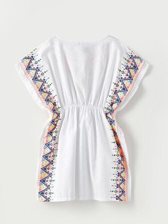 Beyaz baskılı dokuma kız çocuk Pareo DB200785PL