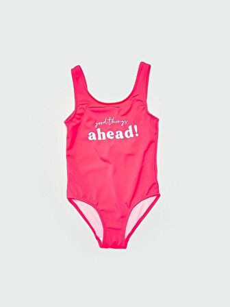 Beyaz Baskılı kız çocuk mayo DB200788CM