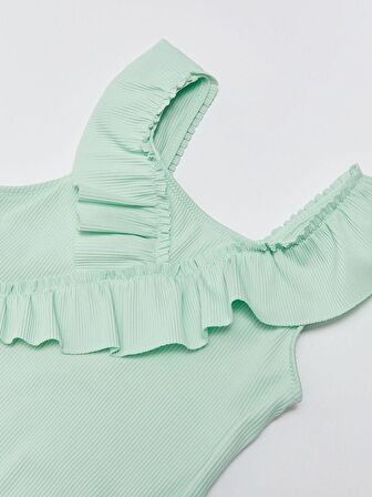 Fırfırlı Dokulu kumaş kız çocuk mayo DB200789CM