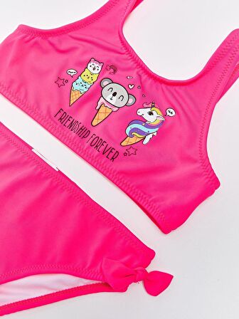 Fiyonklu kız çocuk bikini takım