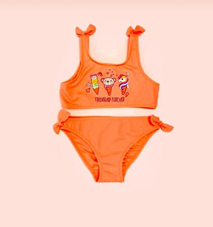 Fiyonklu kız çocuk bikini takım