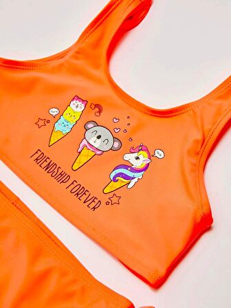Fiyonklu kız çocuk bikini takım