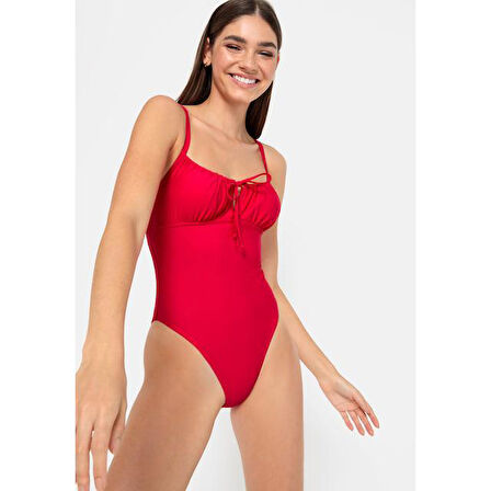 Büzgü detaylı mayo