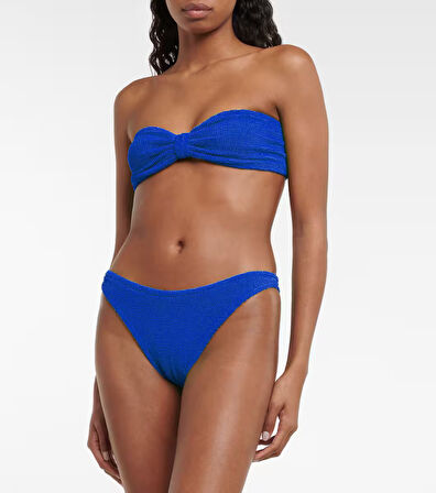 Straplez Dokulu kumaş Bikini Takım