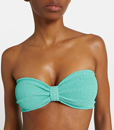 Straplez Dokulu kumaş Bikini Takım