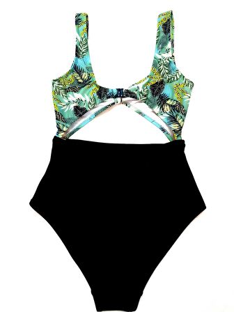 DB20097M FİYONKLU ÖNÜ PENCERELİ YEŞİL BASKILI MAYO