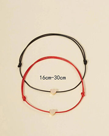  2li Çift Bilekliği Kalpli Sevgili Arkadaşlık Bilekliği