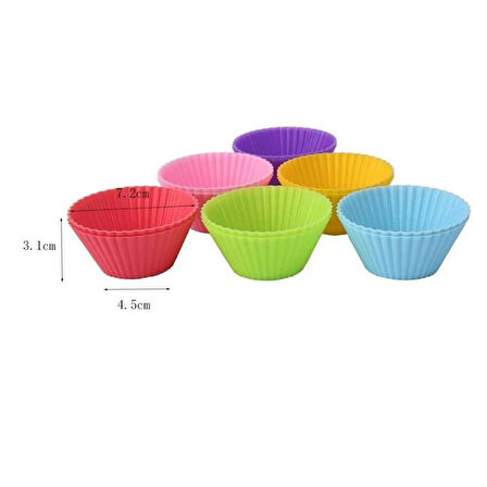 Renkli Silikon Yeniden Kullanılabilir Cupcake Muffin Kabı 