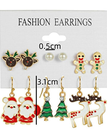    6'lı Yılbaşı Küpe Seti   1.