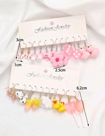 6'lı Renkli Küpe Seti