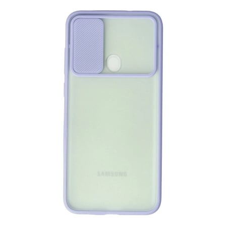 Samsung Galaxy A11 Kılıf Palm Buzlu Kamera Sürgülü Silikon - Lila iegxx
