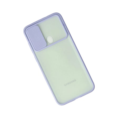 Samsung Galaxy A11 Kılıf Palm Buzlu Kamera Sürgülü Silikon - Lila iegxx