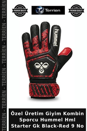 Özel Üretim Giyim Kombin Sporcu Hummel Hml Starter Gk Black-Red 9 No