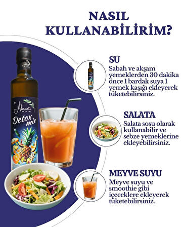 Detox, Bal ve Ananas Sirkesi 3’lü Avantaj Paketi 500 ml x3 Adet