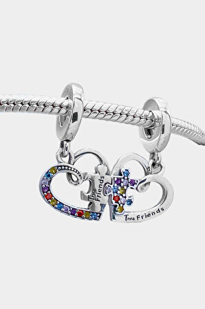 Kalpli Arkadaşlık Puzzle Parçası Charm