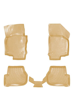 Volkswagen Golf 6 2010 Araca Özel Tasarım 3D Havuzlu Bej Paspas