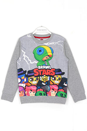 Erkek Çocuk Brawl Stars Leon Karakteri Dijital Baskı Oyun Sweatshirt