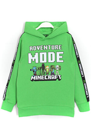 Minecraft Adventure Mode Baskılı Unisex Çocuk 2 Ip Hoodie