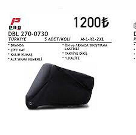 PROSEV -PRO DBL 270 MOTOSİKLET BRANDASI
