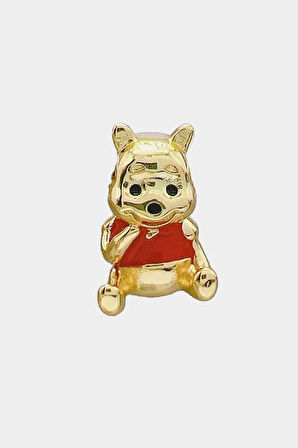 Winnie the Pooh Gold Charm | 925 Ayar Gümüş