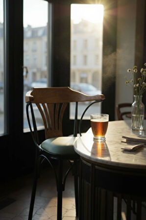 169/65 Özel Üretim Bar Taburesi / Sandalyesi – 65 cm Yükseklik Yeşil Deri, Ahşap Sırt, Metal Ayak