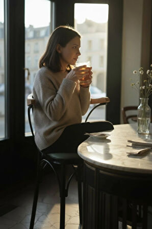 169/65 Özel Üretim Bar Taburesi / Sandalyesi – 65 cm Yükseklik Yeşil Deri, Ahşap Sırt, Metal Ayak