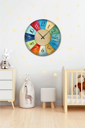 Ofis Ev Duvar Saati / Retro Vintage Temalı Duvar Saati / Dekoratif Otantik Duvar Saati / 48 Cm