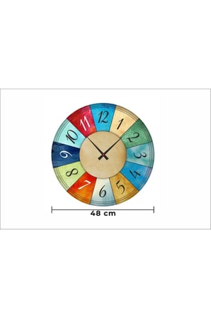 Ofis Ev Duvar Saati / Retro Vintage Temalı Duvar Saati / Dekoratif Otantik Duvar Saati / 48 Cm