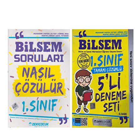 Zeki Çocuk 1. Sınıf Bilsem Soruları Nasıl Çözülür ve Deneme Seti 2 Kitap