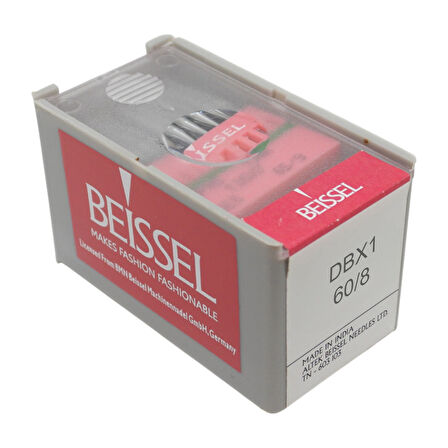 Beissel DBx1 Sanayi Tipi Düz makine İnce dipli iğne 8/60 Numara SPI uçlu 10 Adet (1 Paket)