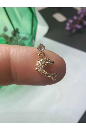 Cerrahi Çelik Sallantılı Altın Yunus Zirkon Tragus Helix Conch Piercing