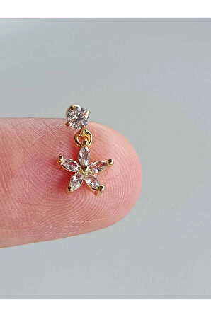 Cerrahi Çelik Sallantılı Altın Yıldız Zirkon Tragus Helix Conch Piercing