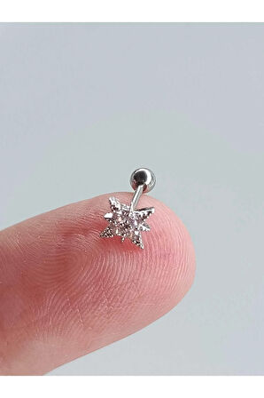 Cerrahi Çelik Kuzey Yıldızı Çelik Tragus Helix Piercing