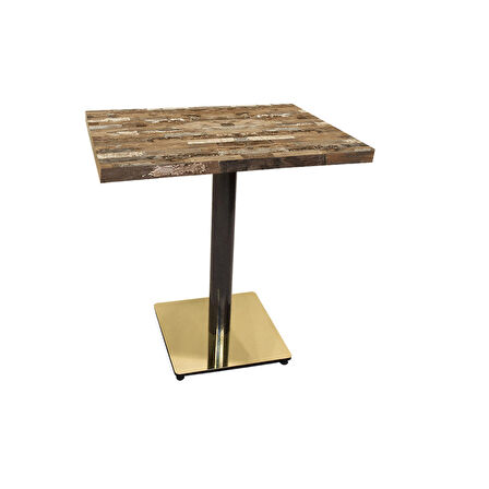 Karanfil Laminat Gold Kare Masa 70x70 - Maracibo