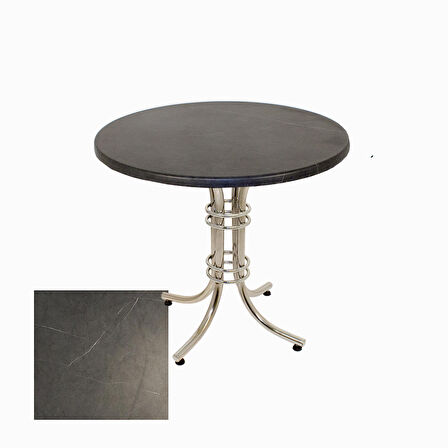 Buket Werzalit Yuvarlak Mutfak Masası 70cm - Grey Marble