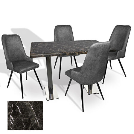 Karanfil Werzalit - Çırağan Masa Takımı (70x120) - (Teramo - Füme)