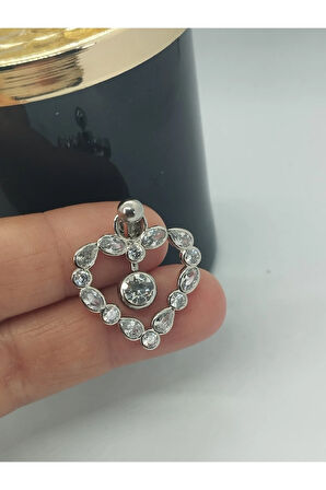 Cerrahi Çelik Kalp Zirkon Çelik Göbek Piercing