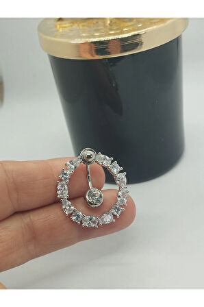 Cerrahi Çelik Daire Zirkon Çelik Göbek Piercing