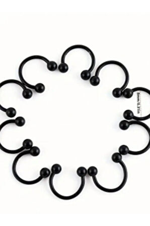 Top 3mm x 6mm x 1.2mm Siyah Halka Piercing