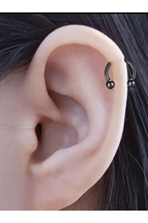 Top 3mm X 8mm X 1.2mm Siyah Halka Piercing