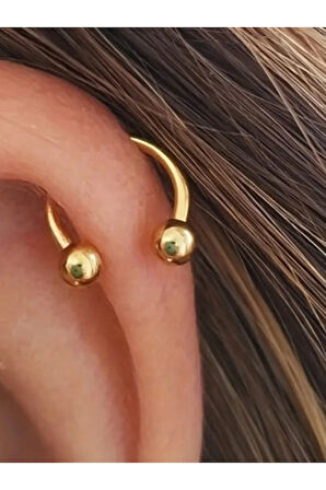 Top 3mm x 10mm x 1.2mm Altın Halka Piercing