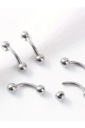 Tek Taş Siyah Kristal Top 3mm x 8mm x 1.2mm Çelik Banana Piercing
