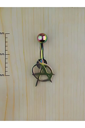 Anarşi gökkuşağı göbek piercing