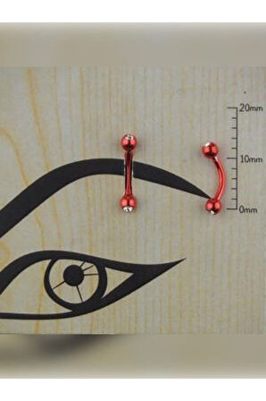 Tek Taş Kristal Top 3mm x 8mm x 1.2mm Kırmızı Banana Piercing