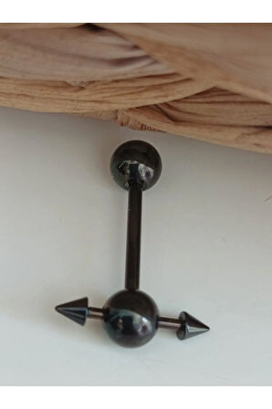 Spayk siyah dil piercing