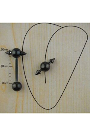 Spayk siyah dil piercing