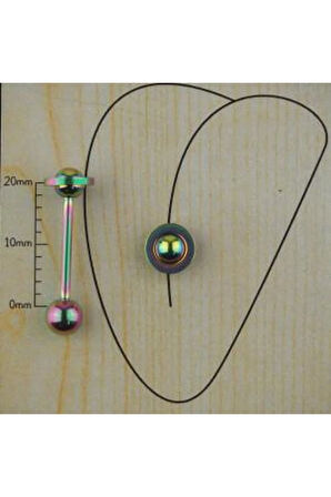 Satürn Gökkuşağı Dil Piercing