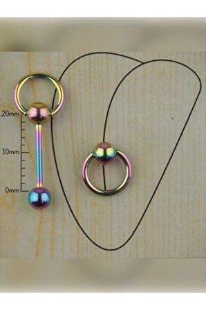 Halka gökkuşağı dil piercing